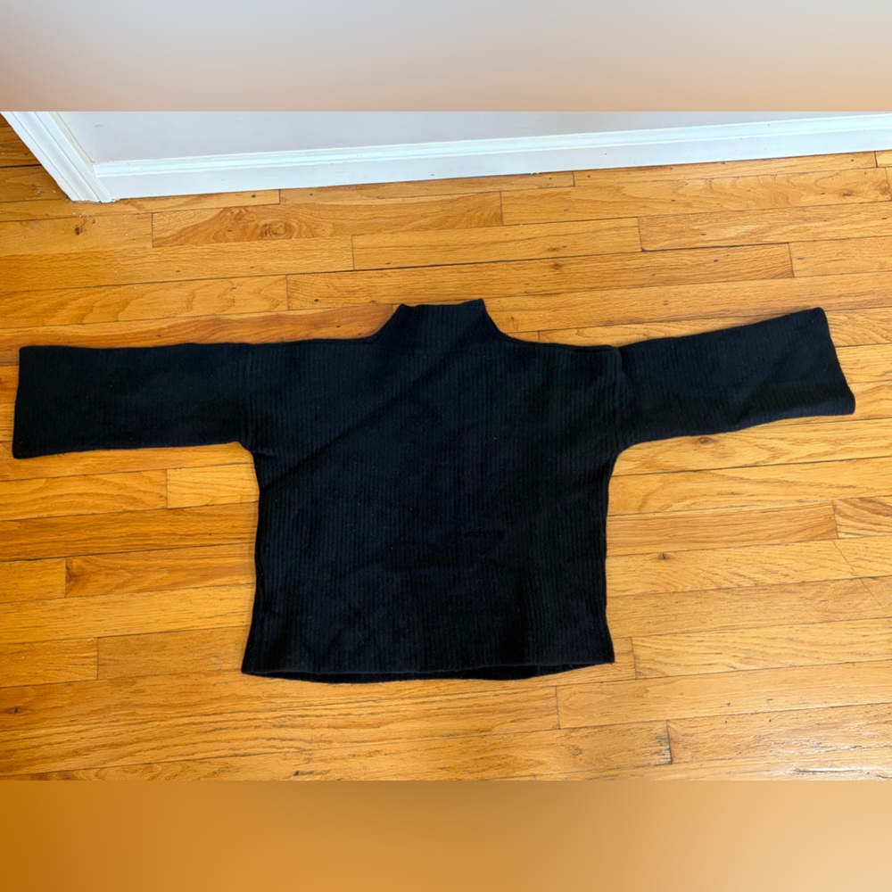 Kenzo x H&M Black Wool Embroidered & Rubberized Patch Knit High Neck Sweater Top - Picture 14 of 16